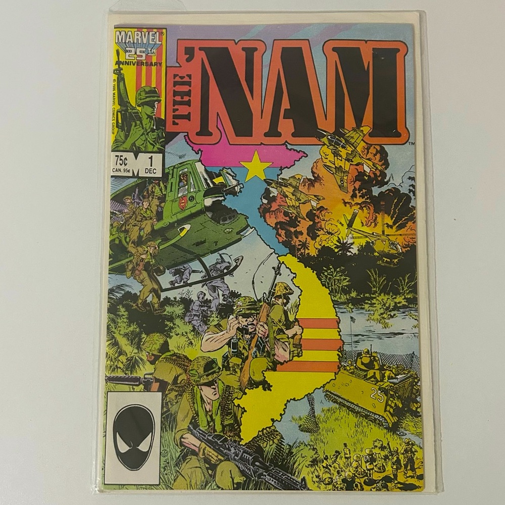 Vintage 25th Anniversary Marvel Comic Issue 1 The ‘Nam 1986 In Plastic Cover